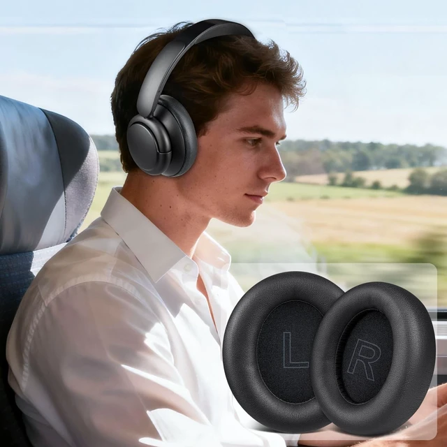 Alt view image 5 of 7 - Earpads for Anker Q30/Q30i/Q35 Headphones - Black