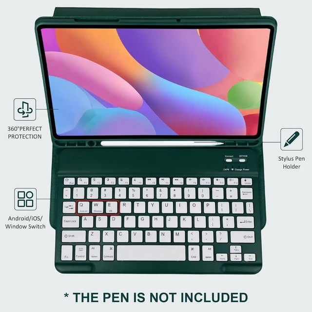 Alt view image 2 of 7 - Case with Keyboard for Galaxy Tab A9+ / A9 Plus 11 Inch 2023 (SM-X210/X215/X216/X218) Slim Folio Wireless Keyboard Case S Pen Holder for Galaxy Tab A9 Plus 11 DGN
