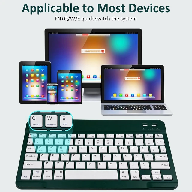 Alt view image 3 of 7 - Case with Keyboard for Galaxy Tab A9+ / A9 Plus 11 Inch 2023 (SM-X210/X215/X216/X218) Slim Folio Wireless Keyboard Case S Pen Holder for Galaxy Tab A9 Plus 11 DGN