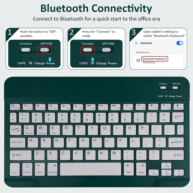 Alt view image 5 of 7 - Case with Keyboard for Galaxy Tab A9+ / A9 Plus 11 Inch 2023 (SM-X210/X215/X216/X218) Slim Folio Wireless Keyboard Case S Pen Holder for Galaxy Tab A9 Plus 11 DGN