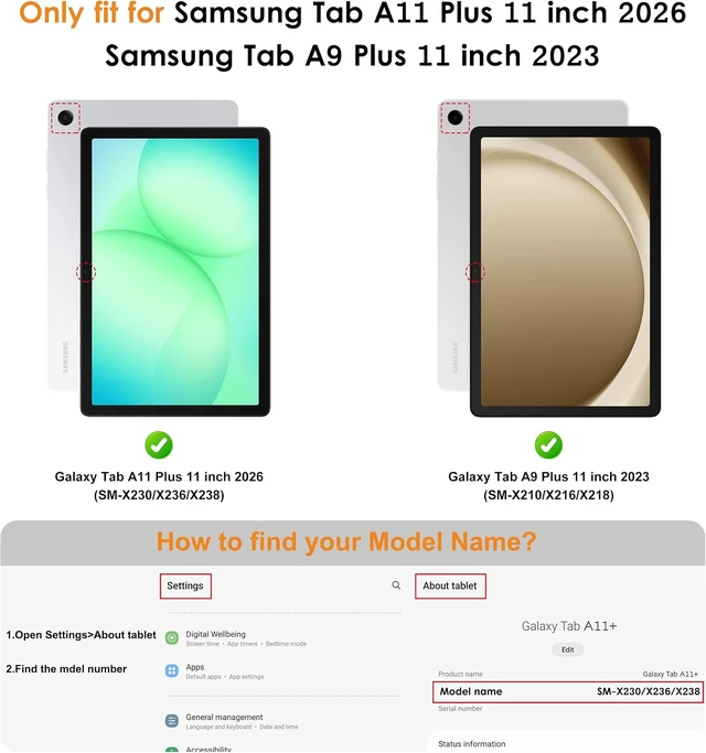 Alt view image 6 of 7 - for Galaxy Tab A11 Plus / A9+ Plus 11 inch Case Brown
