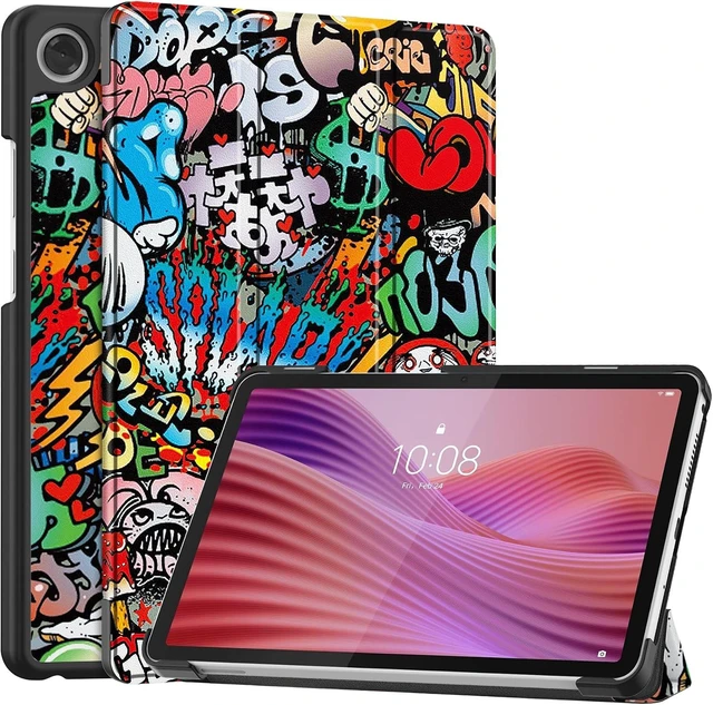 Main image of Smart Case for Tab One / K9 8.7 Inch 2025 TB305XU/TB305FU Lightweight Trifold Stand Cover Auto Wake Sleep Graffiti