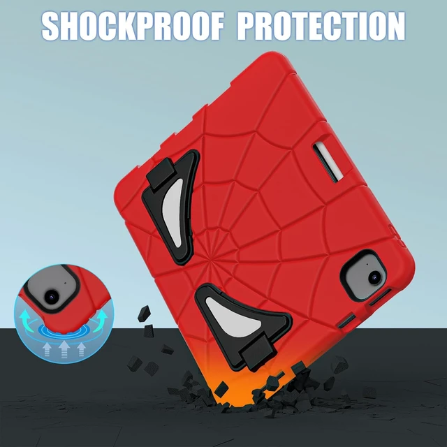 Alt view image 3 of 7 - Compatible with iPad Air 11(2026) M4/iPad Air 11(2024)/iPad Air 11(2025) M3 11 inch Tablet CaseLightweight Protective Cover with Kickstand for Kids Children Boys Babies Red Black