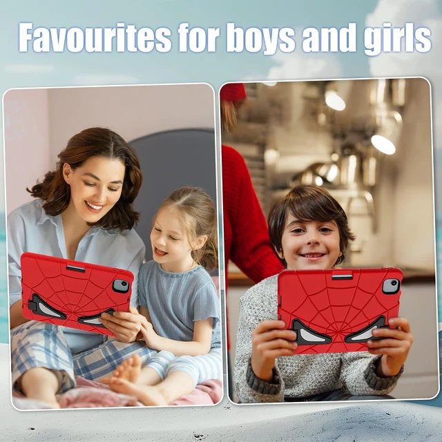 Alt view image 5 of 7 - Compatible with iPad Air 11(2026) M4/iPad Air 11(2024)/iPad Air 11(2025) M3 11 inch Tablet CaseLightweight Protective Cover with Kickstand for Kids Children Boys Babies Red Black