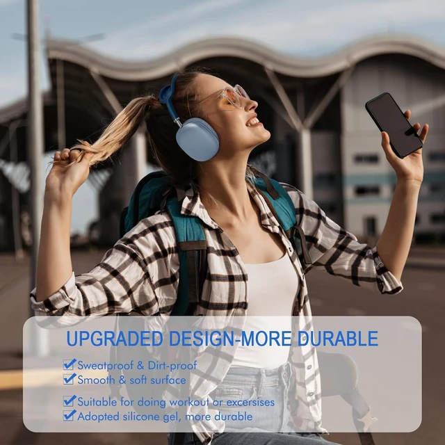 Alt view image 5 of 7 - Replacement Ear Cushions for AirPods Max - Upgraded Ear Cups for Headphones - GVOEARS Earpad Cover with Silicone Gel Memory Foam (Blue)