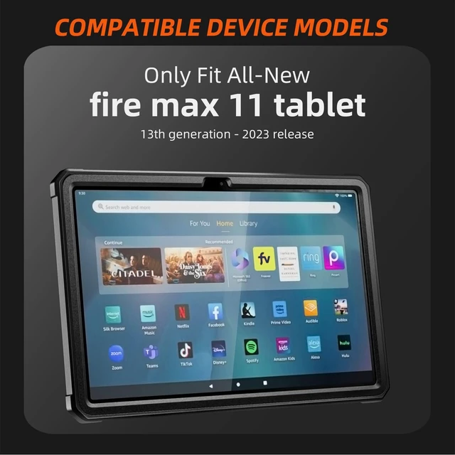Alt view image 3 of 7 - Fire Max 11 Tablet case (13th Generation 2023 Release) Black