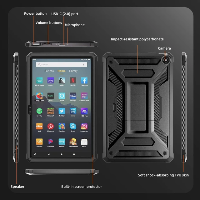 Alt view image 6 of 7 - Fire Max 11 Tablet case (13th Generation 2023 Release) Black