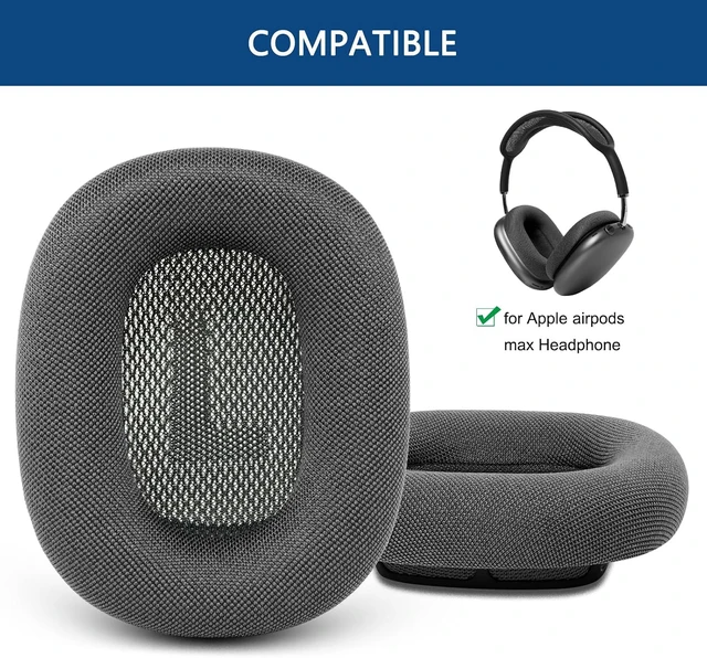Alt view image 2 of 7 - Upgraded Ear Cushions Replacement Earpads for AirPods Max 1 & 2 Headphones Mesh Fabric Ear Pads Ear Covers Cups with Memory Foam and Magnet for AirPods Max 1 & 2 (Space Gray)