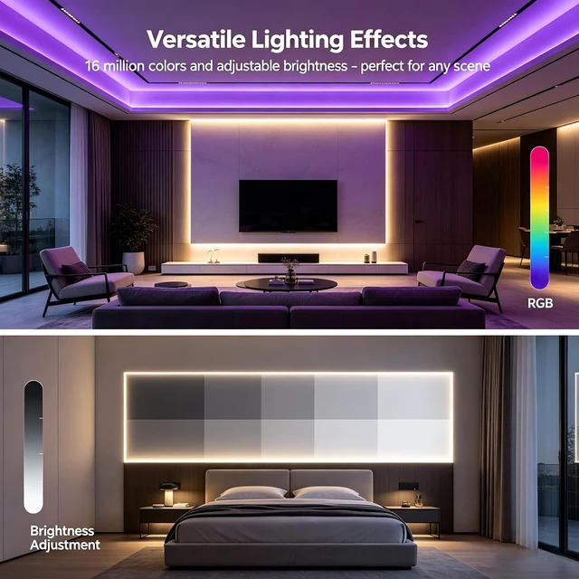 Alt view image 2 of 7 - RGBW COB LED Strip Warm White 3000K 24V 32.8ft/10m 7840LEDs Kit