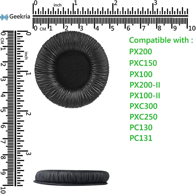 Alt view image 6 of 6 - Geekria Replacement Ear Pads Compatible with Sennheiser PX200 PX100 PX200-II PX100-II PXC300 PXC150 PXC250 PC130 (Black NOT Compatible with PXC250-II)