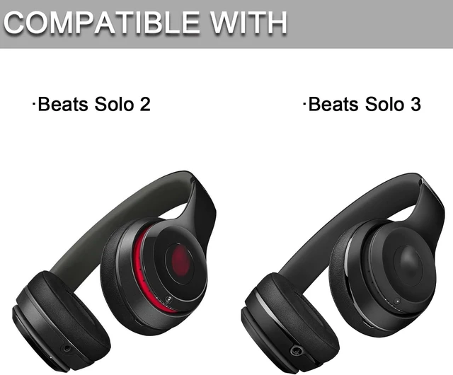 Alt view image 3 of 5 - Replacement Ear Pads for Solo 2 & Solo 3 Wireless On-Ear Headphones Replacement EarPads Cushions Headphones Covers with Memory Noise Isolation Foam Softer Leather (Red)