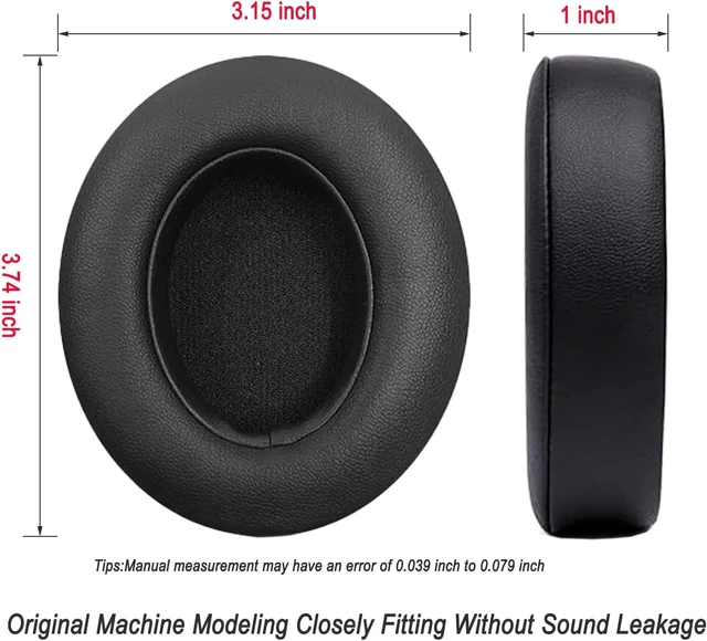 Alt view image 4 of 6 - Replacement Ear Pads for Studio 2 & Studio 3 Wired & Wireless Headphones Cushions withSoft Protein Leather Noise Isolation Memory Foam(Titanium Grey)