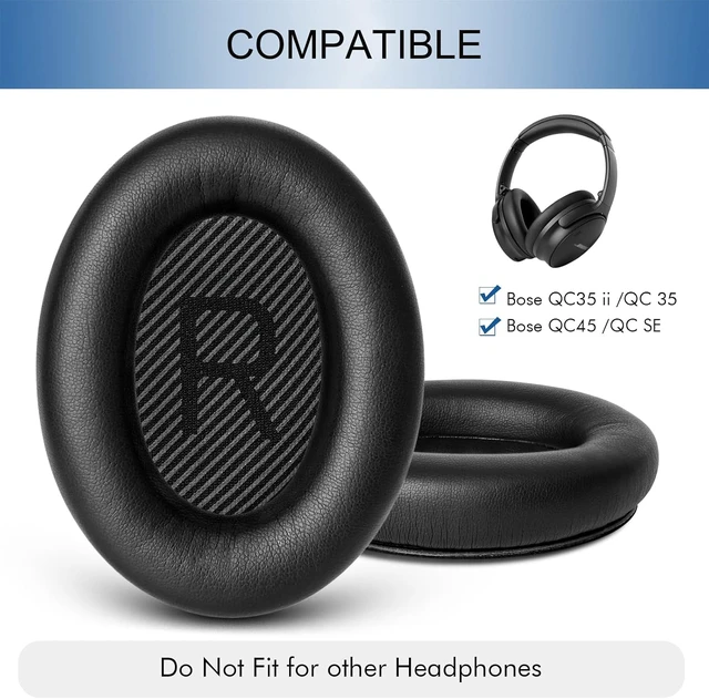 Alt view image 2 of 7 - Replacement Ear Pads for QC35 & QC35 ii Black