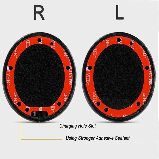 Alt view image 3 of 6 - Replacement Ear Pads for Studio 2 & Studio 3 Wired & Wireless Headphones Cushions withSoft Protein Leather Noise Isolation Memory Foam(Titanium Grey)