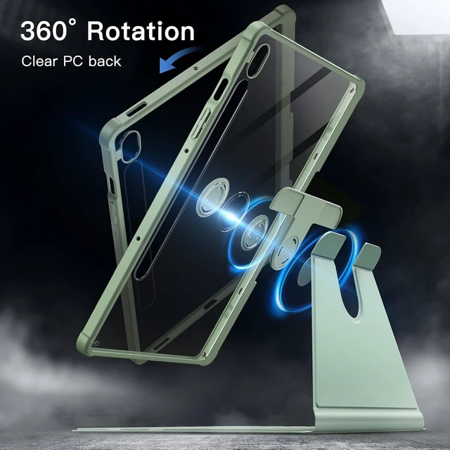 Alt view image 3 of 7 - 360° Rotating Case for Galaxy Tab S10 Lite/S10 FE/S9 FE/S9 Mint