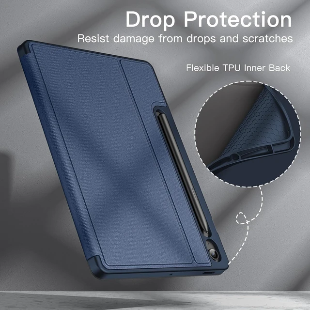 Alt view image 6 of 6 - Folio Case for Galaxy Tab S10 FE Plus 13.1 Navy