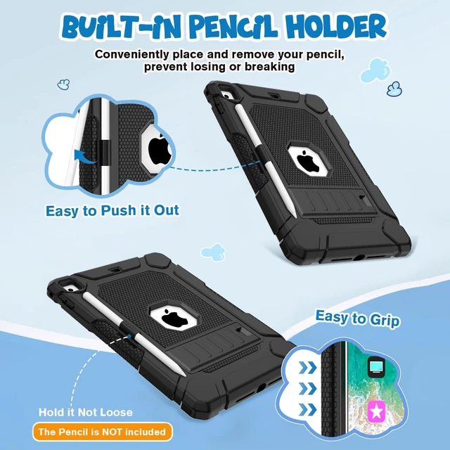 Alt view image 4 of 7 - Case for iPad 6th 5th Generation (iPad 9.7 inch 2018/2017) Black
