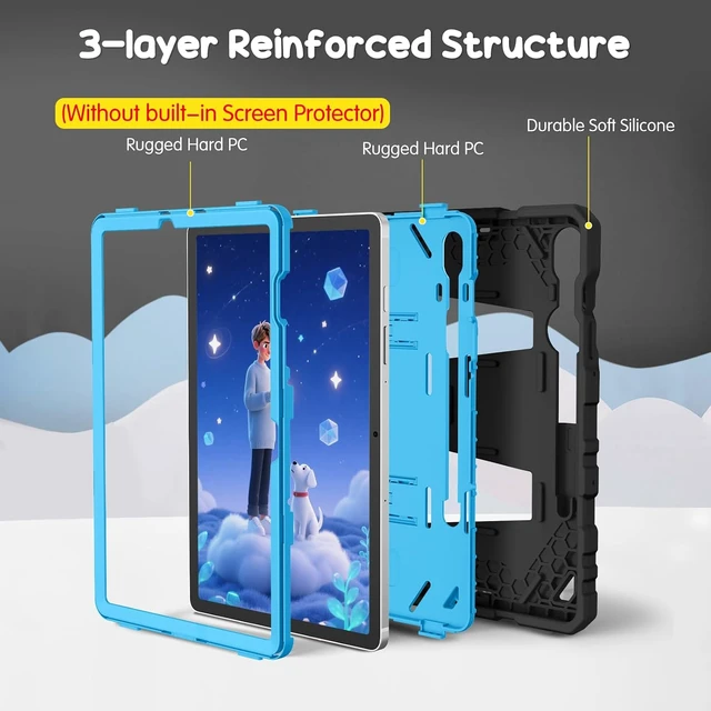 Alt view image 3 of 7 - Fintie Kid-Friendly Case for Galaxy Tab S10 Lite/S10 FE/S9 FE/S9
