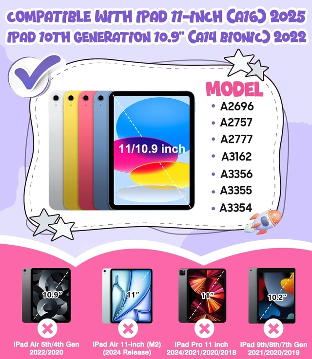 Alt view image 2 of 7 - for iPad A16 Case 11 inch 11th Gen 2025/ iPad 10th Generation 10.9