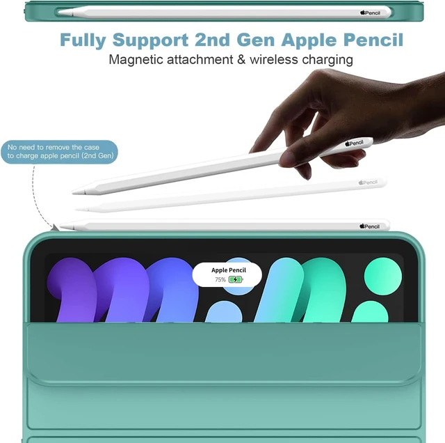 Alt view image 2 of 7 - iPad mini 7 Case 2024 (A17 Pro) iPad mini 6 Case (8.3-Inch 2021 Model) iPad mini 7th/6th Generation Case with Pencil Holder Trifold Stand Smart Case with Soft TPU Back Forest Green