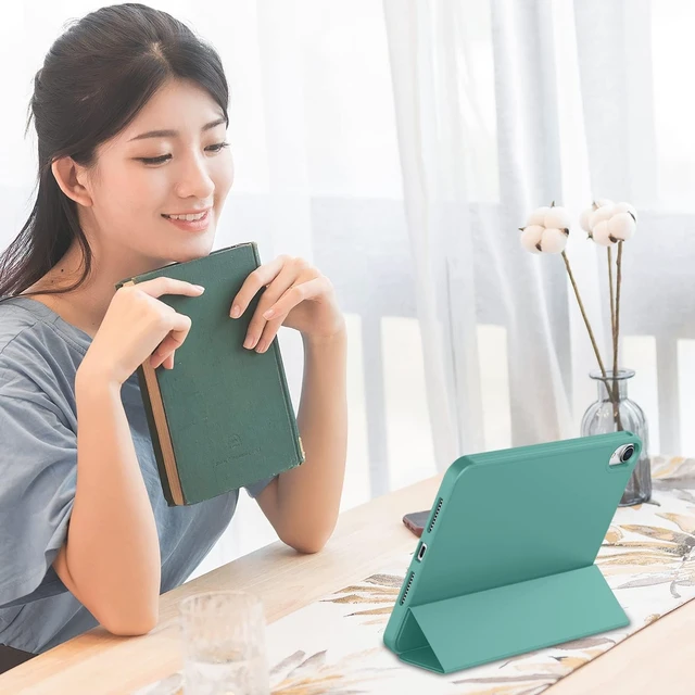 Alt view image 7 of 7 - iPad mini 7 Case 2024 (A17 Pro) iPad mini 6 Case (8.3-Inch 2021 Model) iPad mini 7th/6th Generation Case with Pencil Holder Trifold Stand Smart Case with Soft TPU Back Forest Green