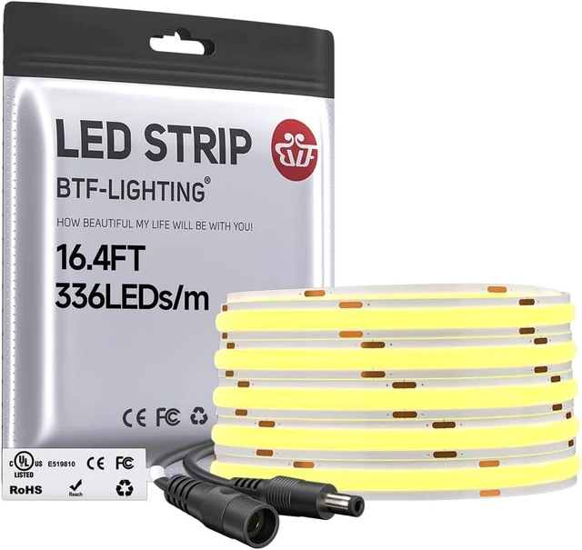 Main image of UL Listed FCOB COB LED Strip Light Warm White 3000K