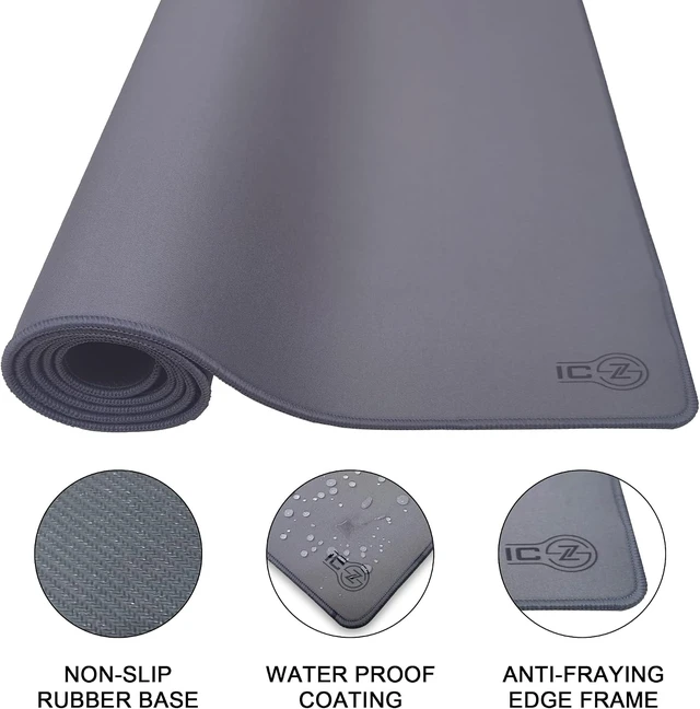 Alt view image 3 of 7 - 3XL Extended Gaming Mouse Pad/Mat 46x20(Steel Grey) - Large & Wide Desk Cloth Mousepad - Stitched/Water Proof/Non Slip Base