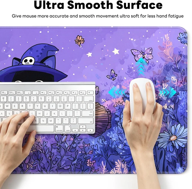 Alt view image 6 of 7 - Large Gaming Mouse Pad 31.5 x 15.7 in Witch Cat