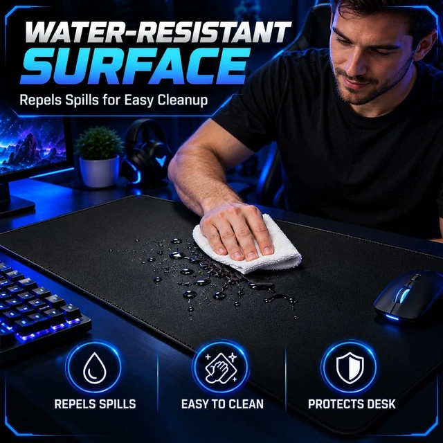 Alt view image 6 of 7 - 31.5 x 15.7 Waterproof Large Gaming Mouse Pad XXL Big Desk Office Mat