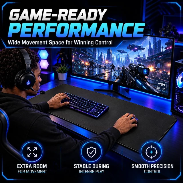 Alt view image 7 of 7 - 31.5 x 15.7 Waterproof Large Gaming Mouse Pad XXL Big Desk Office Mat