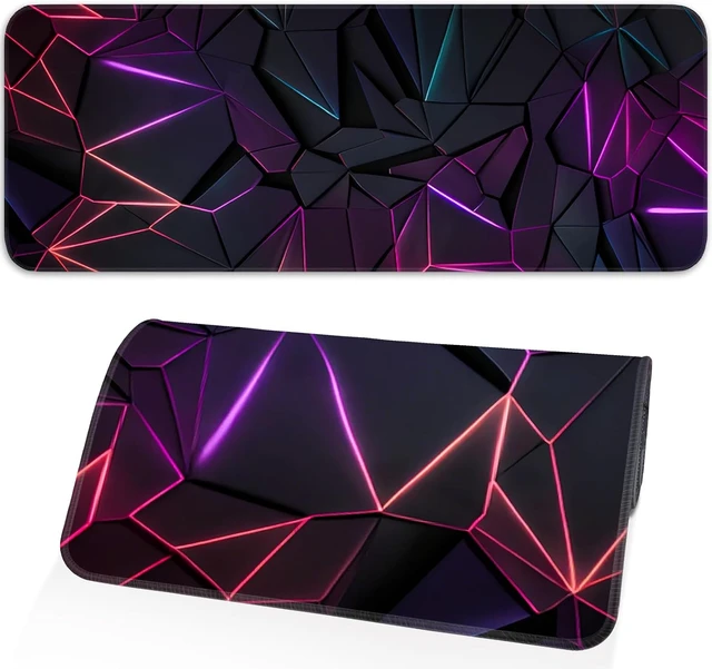 Main image of Stylish Geometric Design Gaming Mouse pad Non-Slip Rubber Base Stitched Edges 31.5x11.8 inch Large Mouse pad Suitable for Gaming and Desk Pads