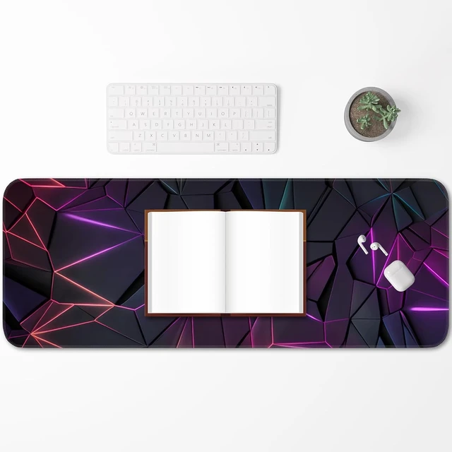 Alt view image 6 of 7 - Stylish Geometric Design Gaming Mouse pad Non-Slip Rubber Base Stitched Edges 31.5x11.8 inch Large Mouse pad Suitable for Gaming and Desk Pads