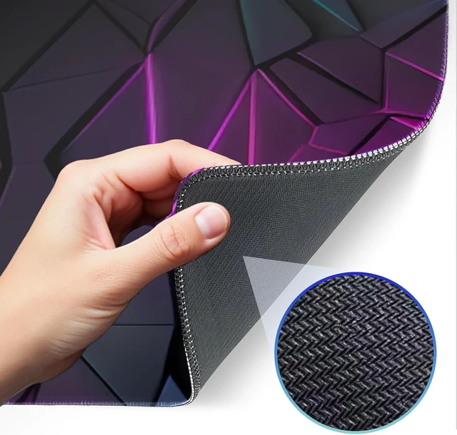 Alt view image 4 of 7 - Stylish Geometric Design Gaming Mouse pad Non-Slip Rubber Base Stitched Edges 31.5x11.8 inch Large Mouse pad Suitable for Gaming and Desk Pads