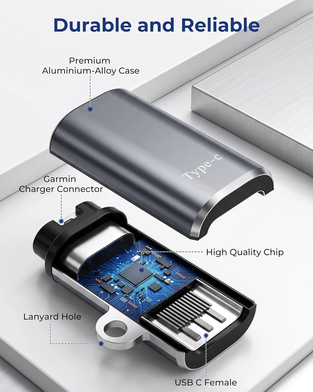 Alt view image 7 of 7 - USB C Charger Adapter for Garmin Watch 4 Pack