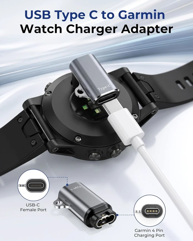 Alt view image 4 of 7 - USB C Charger Adapter for Garmin Watch 4 Pack