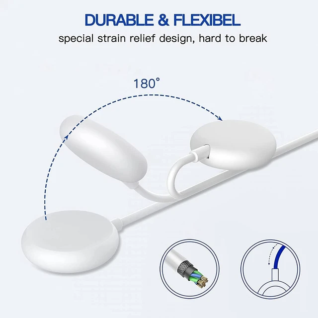 Alt view image 5 of 7 - USB Watch Charger Cable for Google Pixel-Watch Magnetic Replacement Charging Cable Cord Stand for Google Pixel Smartwatch White 3.3FT