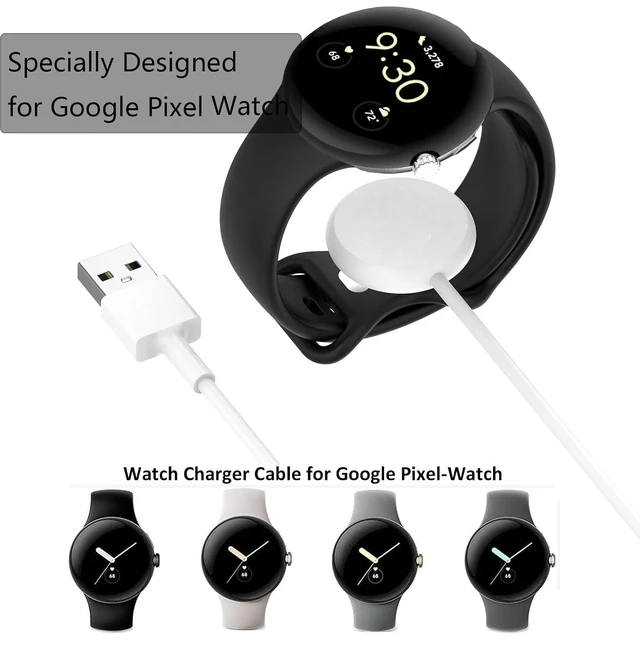 Alt view image 3 of 7 - USB Watch Charger Cable for Google Pixel-Watch Magnetic Replacement Charging Cable Cord Stand for Google Pixel Smartwatch White 3.3FT