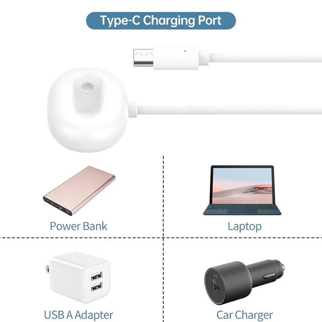 Alt view image 6 of 7 - [2-Pack Compatible with Google Pixel Watch 5 Charger Dock Replacement Fast Charging Cord for Google Pixel Watch 4 & Pixel Watch 5
