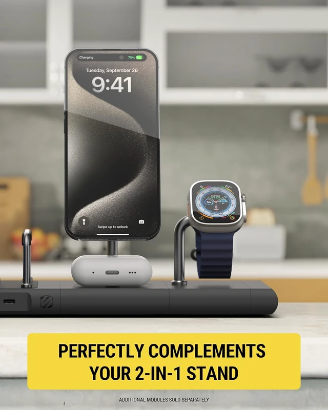 Alt view image 4 of 7 - BL2AW BaseLynx 2.0 Magnetic wireless Charging Stand for Watch Fast Smart Watch Charger Docking Station Compatible with Watch 2 3 4 5 6 7 8 9 10 SE Ultra Ultra 2 Black