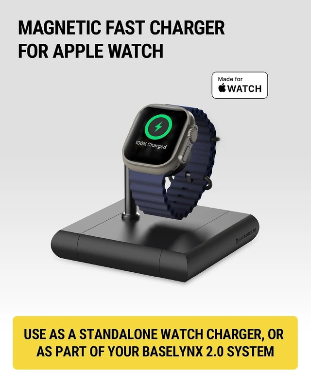 Alt view image 2 of 7 - BL2AW BaseLynx 2.0 Magnetic wireless Charging Stand for Watch Fast Smart Watch Charger Docking Station Compatible with Watch 2 3 4 5 6 7 8 9 10 SE Ultra Ultra 2 Black