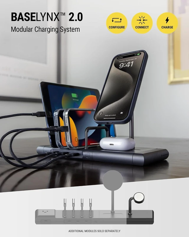 Alt view image 7 of 7 - BL2AW BaseLynx 2.0 Magnetic wireless Charging Stand for Watch Fast Smart Watch Charger Docking Station Compatible with Watch 2 3 4 5 6 7 8 9 10 SE Ultra Ultra 2 Black