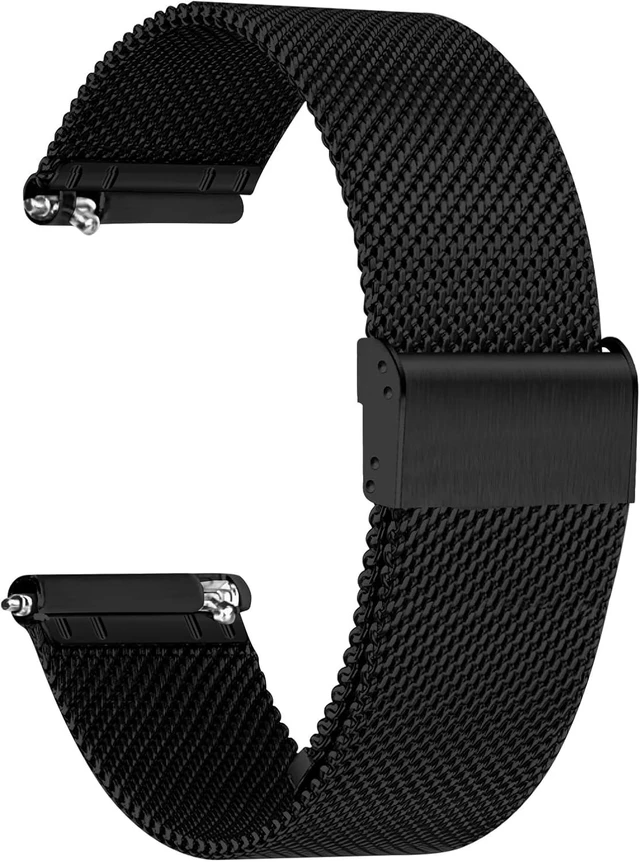 Main image of Mesh Watch Band Metal - Black Quick Release Watch Bands for Men Women - Stainless Steel Smart Watches Strap Bracelet Replacement - 10mm 12mm 14mm 16mm 18mm 20mm 22mm