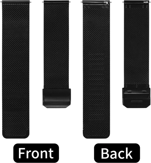 Alt view image 2 of 7 - Mesh Watch Band Metal - Black Quick Release Watch Bands for Men Women - Stainless Steel Smart Watches Strap Bracelet Replacement - 10mm 12mm 14mm 16mm 18mm 20mm 22mm