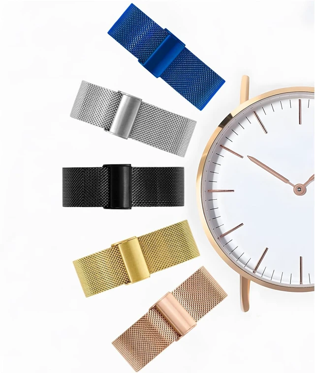 Alt view image 7 of 7 - Mesh Watch Band Metal - Black Quick Release Watch Bands for Men Women - Stainless Steel Smart Watches Strap Bracelet Replacement - 10mm 12mm 14mm 16mm 18mm 20mm 22mm