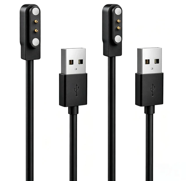 Main image of 2Pin USB Magnetic Smart Watch Charger 2.84MM/4.0MM Pin-Pitch Cord Set Black