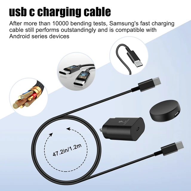 Alt view image 5 of 6 - Galaxy Watch Charger(Split) C Charger Cable Fast Charging 25W Super Fast Charger Compatible with Galaxy Watch 8/7/6/6 Classic/5 Pro/5/4/4 Classic and Galaxy S25 S24 S23 Ultra S22 Z flip 7 (5FT)