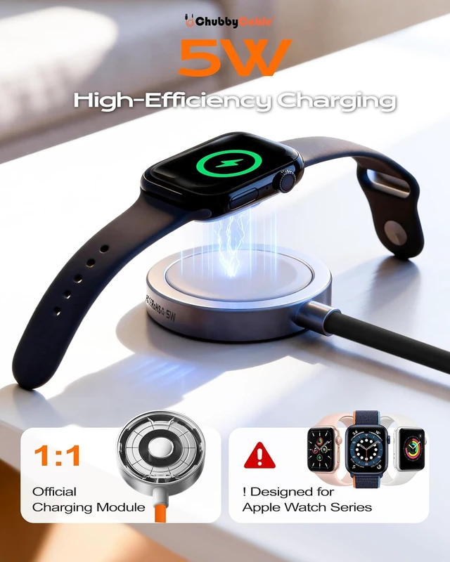 Alt view image 3 of 7 - Magnetic Charger for Watch USB-C Cable Black 4FT