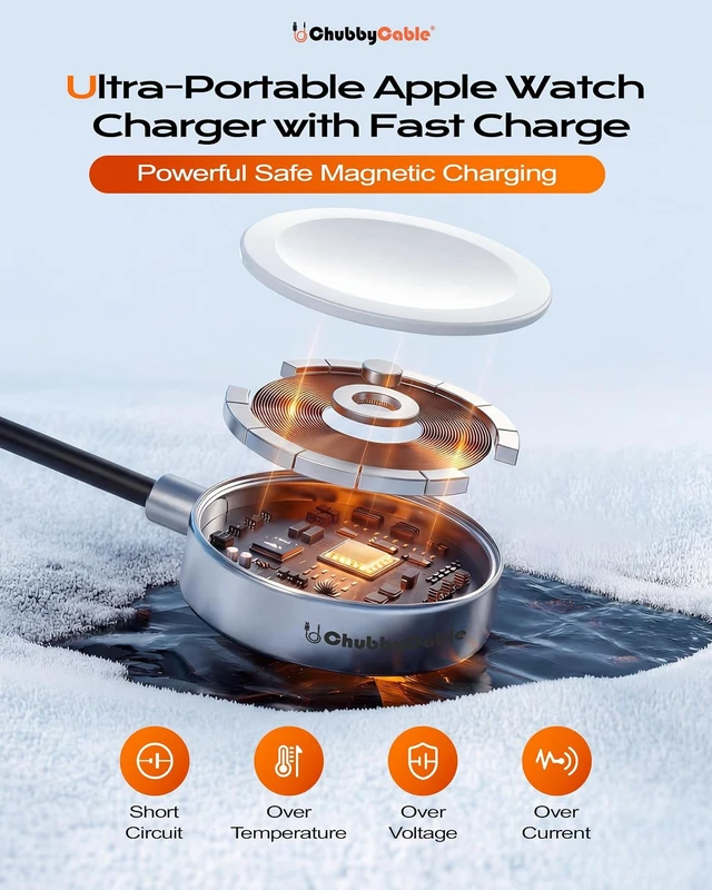 Alt view image 4 of 7 - Magnetic Charger for Watch USB-C Cable Black 4FT