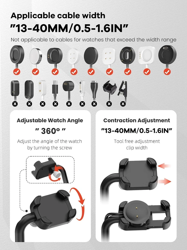 Alt view image 2 of 7 - Universal Adjustable Smartwatch Charging Dock with Telescopic Stand