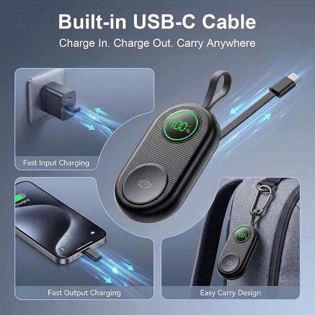 Alt view image 4 of 7 - 2026 Upgraded 2500mAh Portable Charger for Watch 2-in-1 Wireless